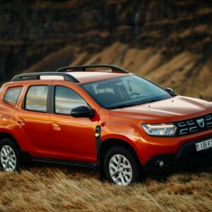 Red Dacia Duster Left on the Roadside